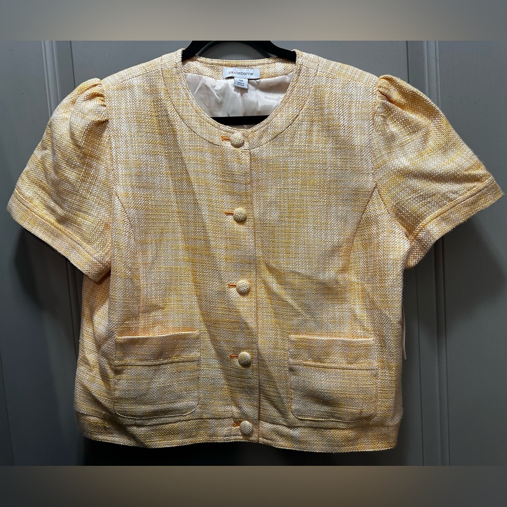 Liz Claiborne Size 14P “Marigold” Short Sleeve Blazer NWT